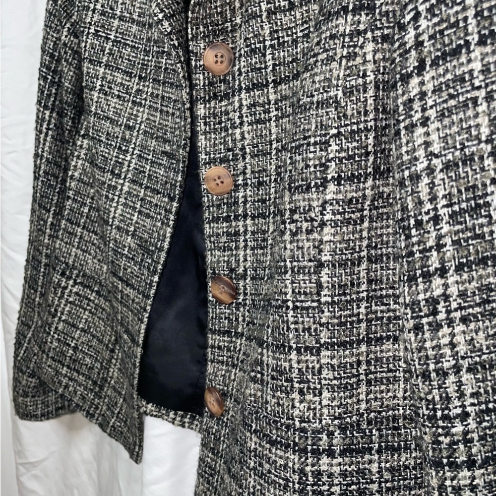 Paul Harris Design Size 10 Women’s Vintage Black White Pattern Blazer Preloved - Picture 7 of 9